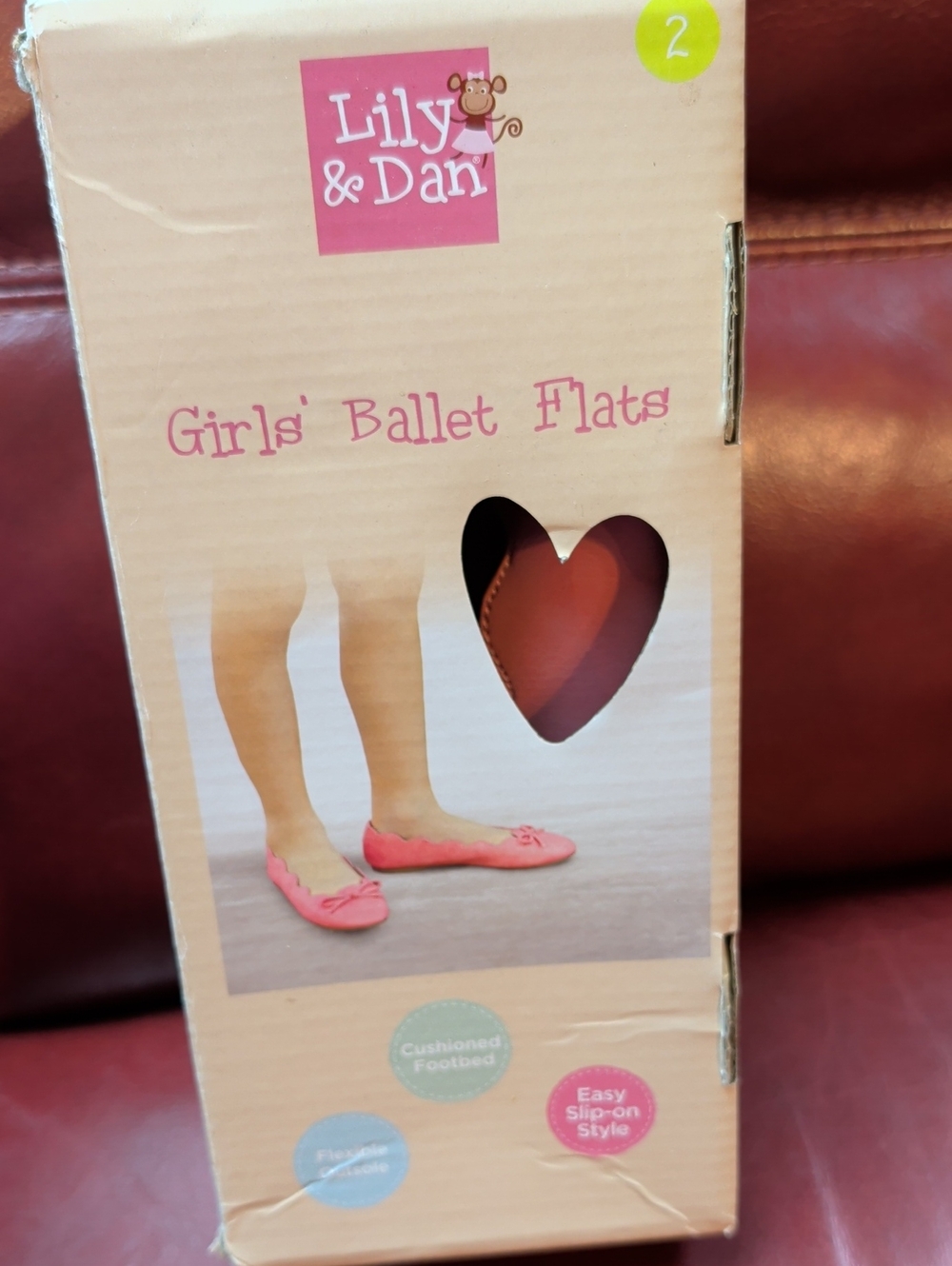 Lily & Dan Girls' Ballet Flats Pink New In Box Size 2